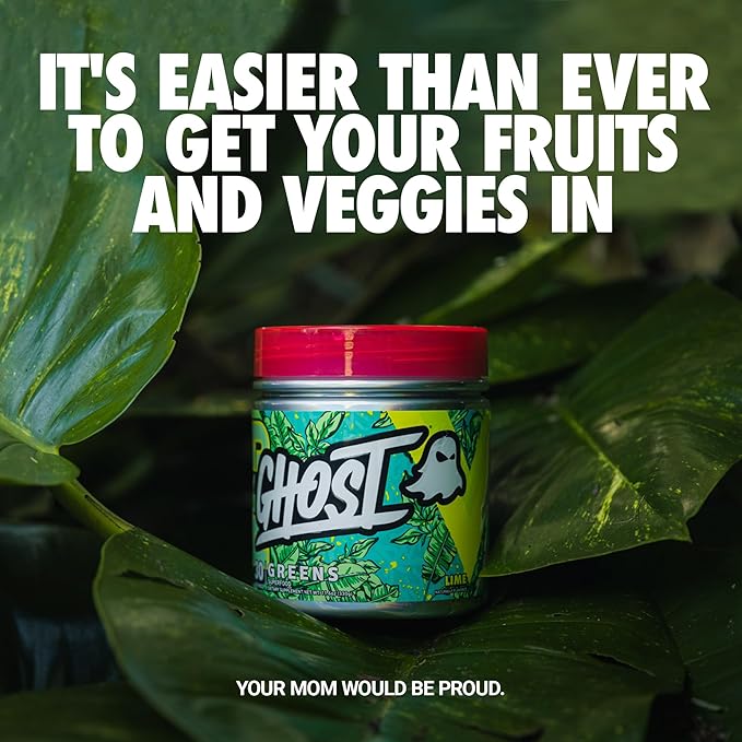 GHOST Greens Powder Original - 30 Servings - 19 Superfood Greens &amp Reds Powder Fruits Vegetables Spirulina &amp Chlorella Prebiotics 10 Billion CFU Probiotic &amp Digestive Enzymes - Glut
