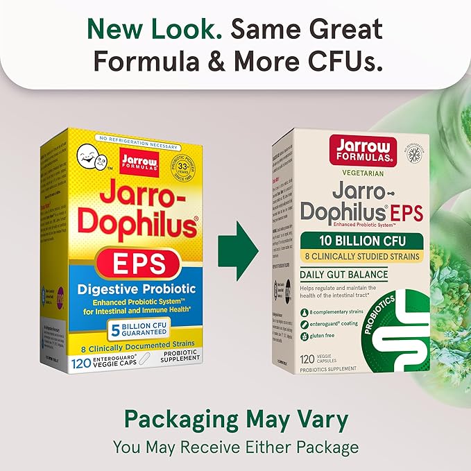 Jarrow Formulas Jarro Dophilus Probiotics 10 Billion CFU - Probiotic Supplement Capsules for Digestive Health &amp Gut Health for Women and Men 120 Veggie Capsules Up to 60 Days Shelf Stable