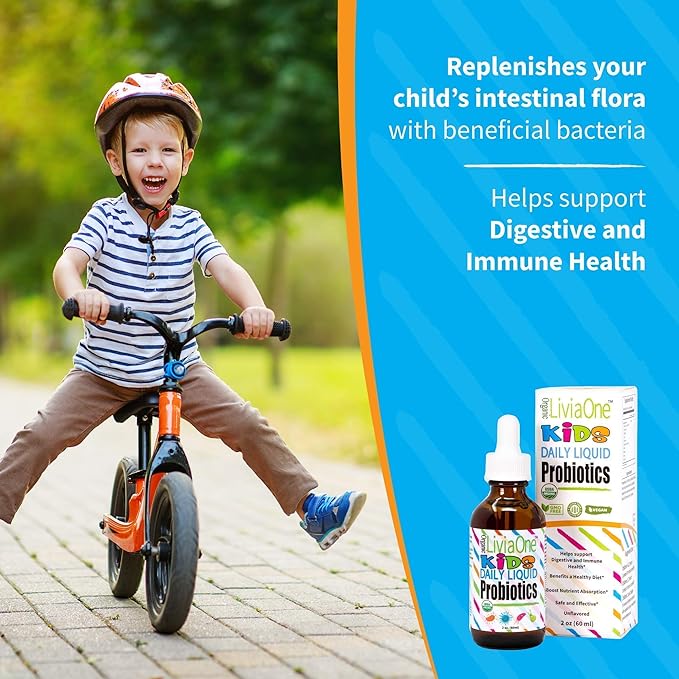LiviaOne Daily Liquid Probiotics for Kids and Topical Probiotics Spray Bundle 6 Fl Oz (Pack of 2)