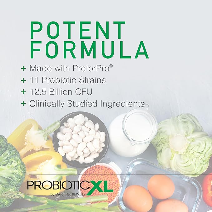 OmegaXL ProbioticXL - Probiotic &amp Prebiotic Shelf Stable - Blend 11 Strains - Promote Healthy Gut Flora Growth 12.5 Billion CFU - Non-GMO Gluten-Free - 30 Veggie Caps