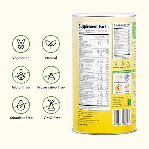 Almased | High Protein Shakes | Meal Replacement Shake | Meal Replacement Powder for Weight Loss with Shaker Bottle (Original and Vanilla 2 Cans of 17.6 oz + Bottle + Scoop)