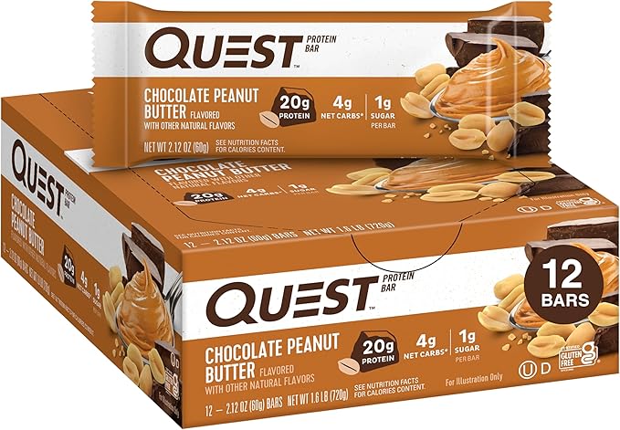 Quest Nutrition Chocolate Peanut Butter Protein Bars &amp Strawberry Cake Frosted Cookies Twin Pack Bundle 12 Bars &amp 16 Cookies