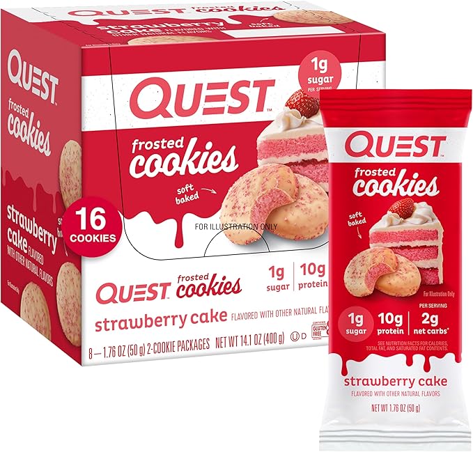 Quest Nutrition Crispy Blueberry Cobbler Hero Protein Bar 16g Protein Twin Pack Strawberry Cake Frosted Cookies 1g Sugar 10g Protein Gluten Free