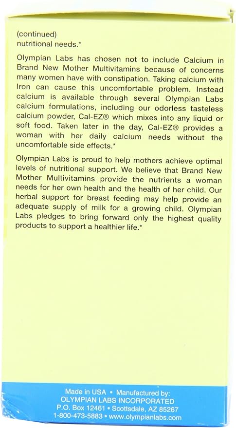 Natures Options Brand New Mother Premium Multivitamin 60-Capsule Bottle (Packaging May Vary)