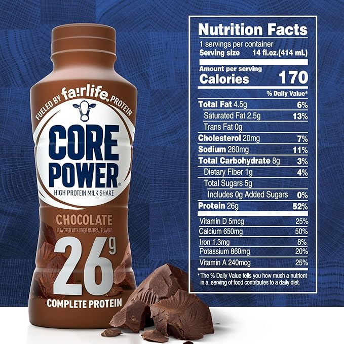 Ready to Drink Fairlife Protein Shakes | Nutrition Plan Protein Shake | Chocolate| Core Power Elite | Fair life Protein Shakes Variety Pack | 11.5 Fl Oz Pack of 4 | Every Order is Elegantly Packaged i
