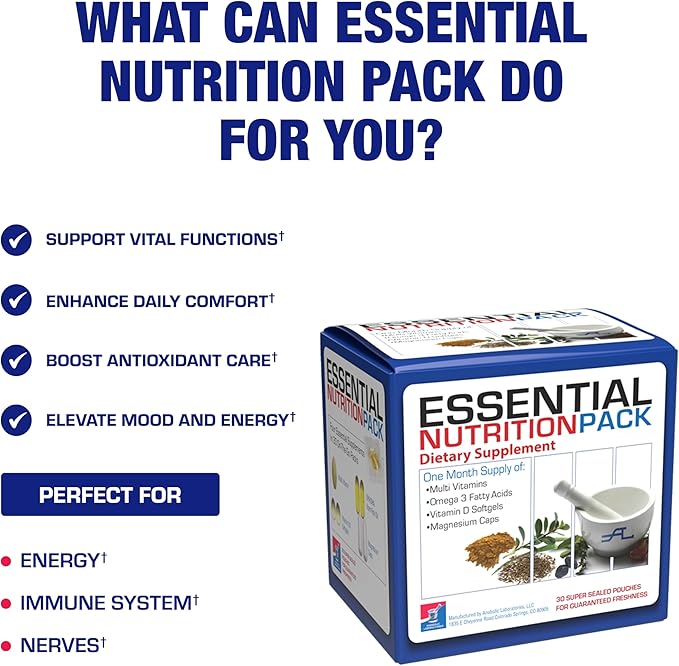 All in One Vitamin Packs for Women &amp Men - Clinically Formulated Men &amp Women's Womens Over 50 Multivitamin with Omega 3 Magnesium Vitamin D3 &amp Citrus Bioflavonoids - 1 Month Supply