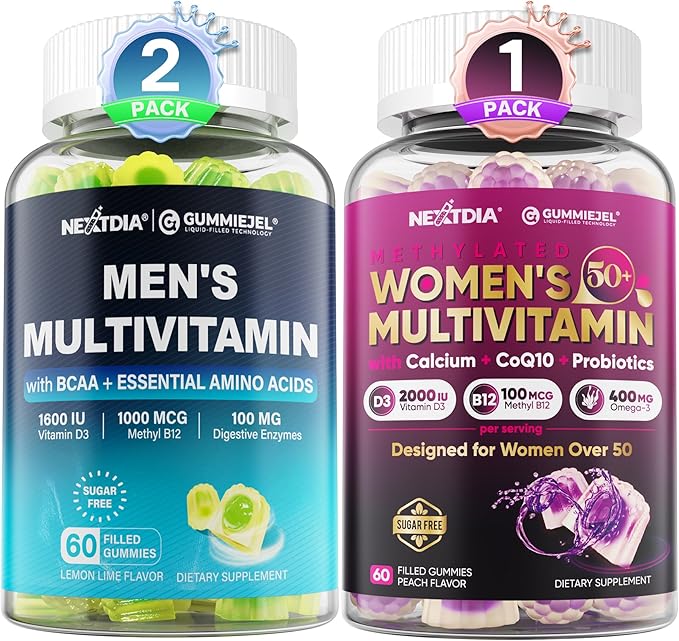 Women 50 Plus Multivitamin Gummies 60 Count + Mens Multivitamin Gummies 120 Count