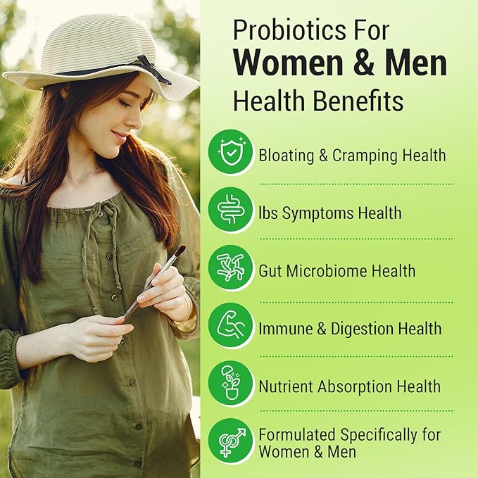 Probiotics for Women Men- 300 Billion CFU 24 Strains Probiotic+15 Organic Herbs Prebiotics Blend Pre and Probiotics for Digestive Health Immune &amp Gut Diarrhea Bloating Vegan 2 Month Supply