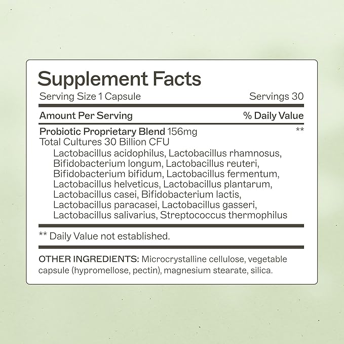 Amy Myers MD Probiotics 30 Billion CFU - Supports Digestive Health Gut Microbiome &amp Immune Function - 14 Strains - Dairy-Free Gluten-Free - 30 Capsules (30 Servings)