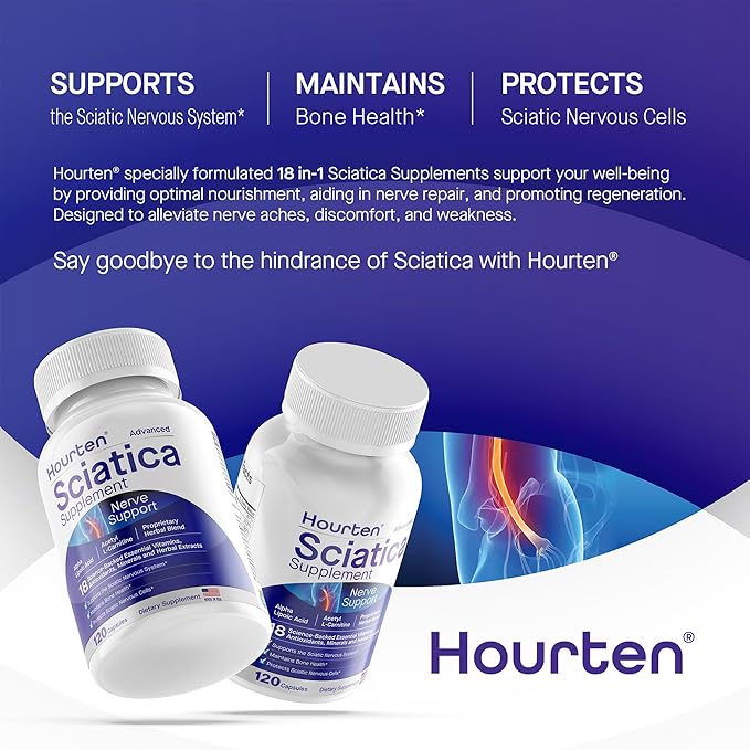 Advanced Sciatic Nerve Support Relief: Alpha Lipoic Acid - 18 in 1 Sciatica Supplements - Vitamin B Complex - Made in USA (360 Count (Pack of 1))