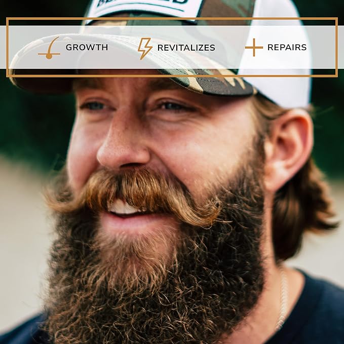 Live Bearded Beard Boost - Beard Growth Vitamins for Men with Biotin Collagen Silica Fo-Ti Root - Facial Hair Growth for Men Made in the USA | 60-Day Supply