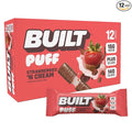 BUILT Bar Puff Protein Bars - Strawberries 'N Cream - 15g Protein Snack Bars with Collagen - Calorie Conscious &amp Gluten Free - 12 Count