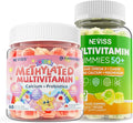 NEVISS Kids Multivitamin Gummies with Calcium Probiotics Vitamin D3 K2 A C + Sugar Free Men 50 + Plus Multivitamins Gummies w/Omega-3 Coq10 D3k2 Calcium