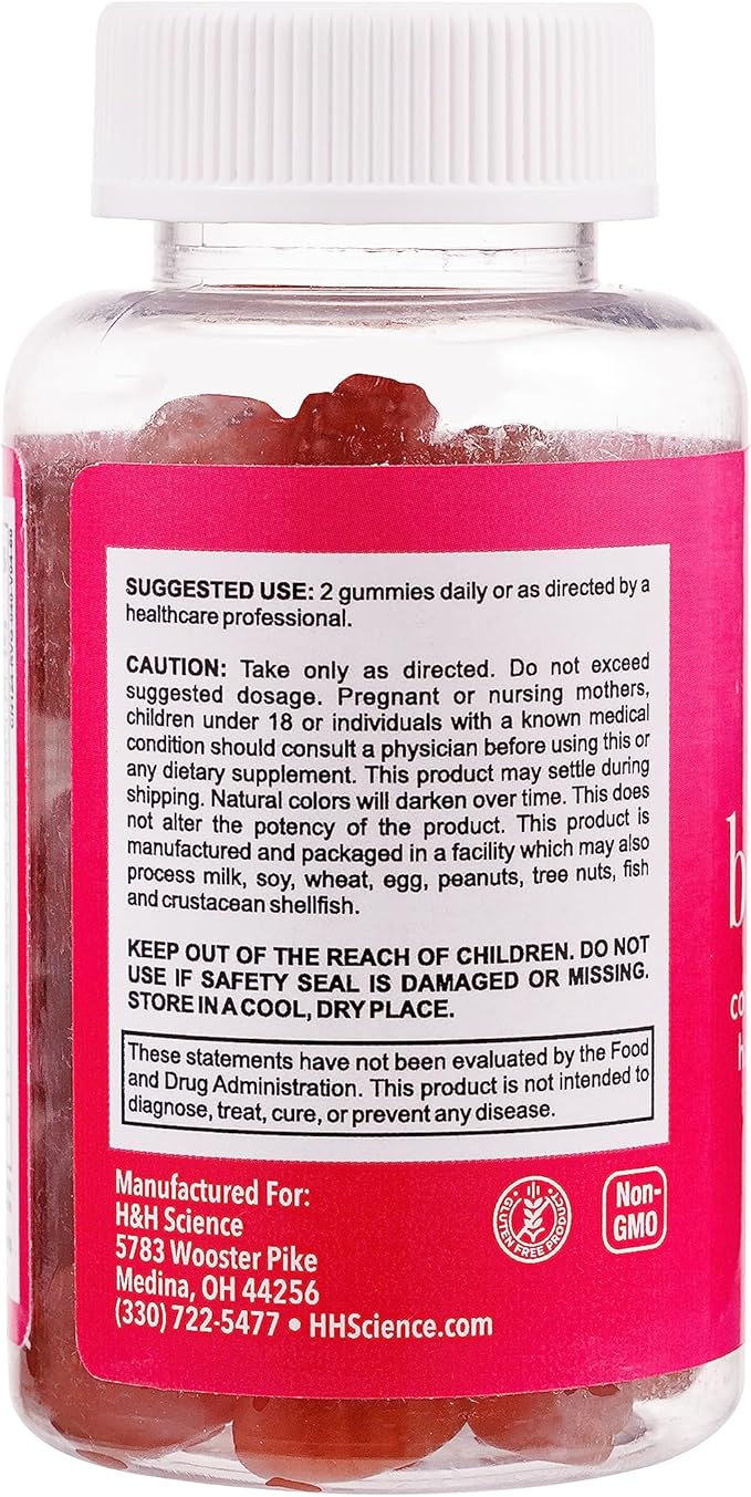 Beauty Bites Biotin Gummy Vitamins - Hair Skin Nails Supplement for Hair Growth and Healthy Skin* - Passion Fruit Flavored Gummies with 6000 mcg Biotin Collagen and Vitamins