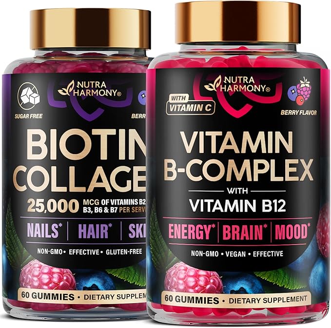 NUTRAHARMONY Biotin Collagen &amp Vitamin B-Complex Gummies