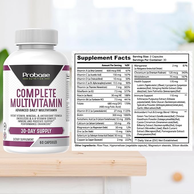 Probase Nutrition Complete Multivitamin 60 Capsules 30-Day Supply