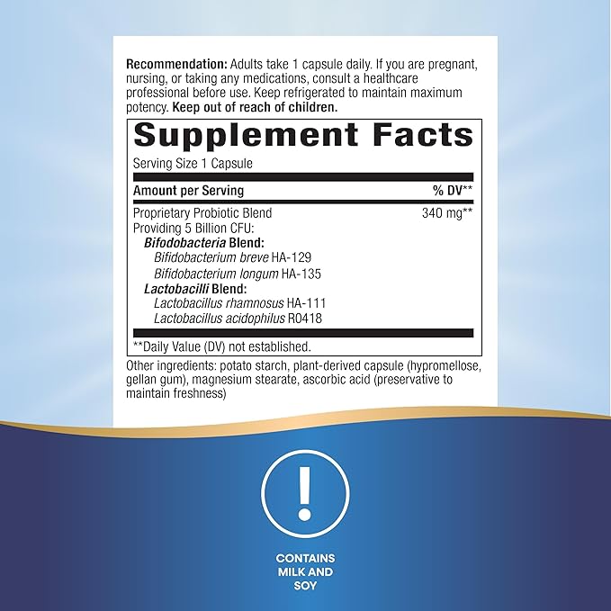 Nature's Way Primadophilus Bifidus Probiotic Supports Digestive Flora* 5 Billion Live Probiotic Cultures per Capsule Lactobacilli Bifidobacteria 180 Capsules (Packaging May Vary)