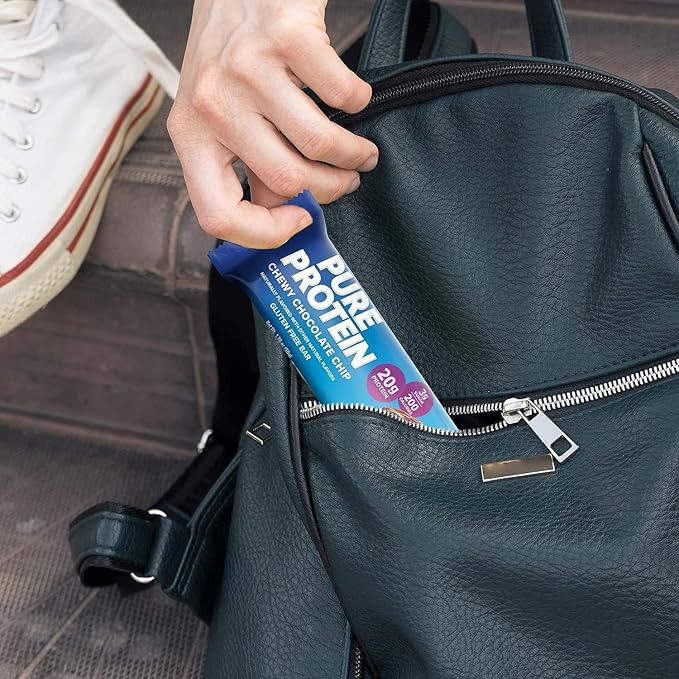 Pure Protein Bars High Protein Nutritious Snacks to Support Energy Low Sugar Gluten Free 4 pcs Chocolate Peanut Butter 4 pcs Chocolate Deluxe 4 pcs Chewy Chocolate Chip