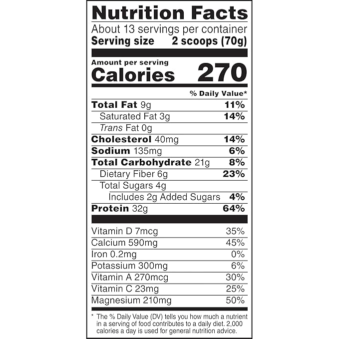 Muscle Milk Genuine Protein Powder Banana Crème 1.93 Pounds 13 Servings 32g Protein 4g Sugar Calcium Vitamins A C &amp D NSF Certified for Sport Energizing Snack Packaging May Vary