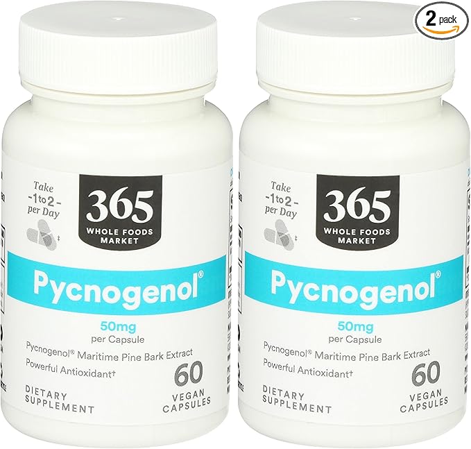 365 by Whole Foods Market Pycnogenol 50Mg 60 Vegetarian Capsules (Pack of 2)