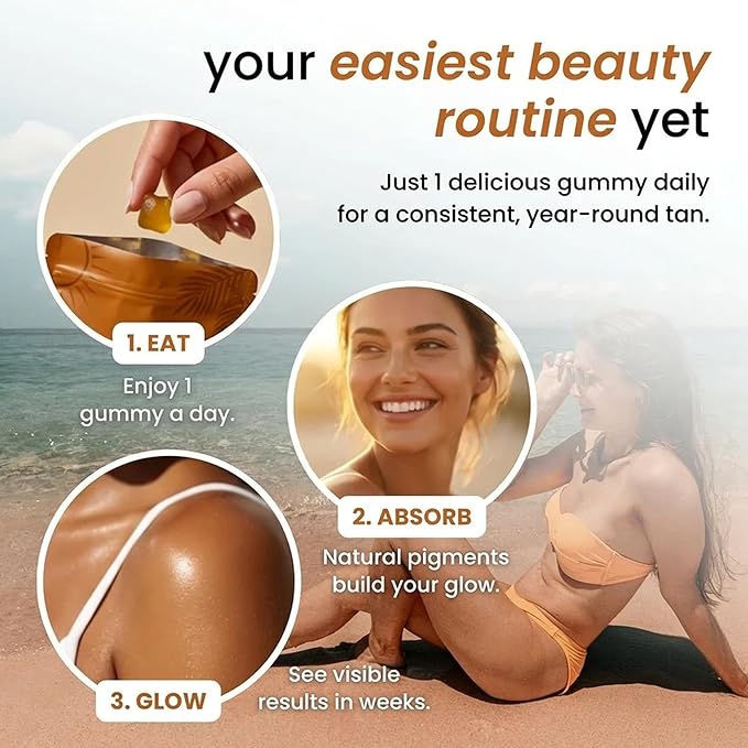 velura Savanna Skin Tanning Gummies Astaxanthin &amp Lycopene Complex for Natural Sun-Kissed Glow &amp Hydration Watermelon Vegan Sugar Free – 60 Count