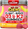 Double-Flavored Vitamin D3 K2 &amp Calcium Fluffy Gummies - Supplement for Healthy Teeth Bone &amp Energy - 5000 IU D3 120 mcg K2(MK-7) 120 mg CA - Vegan &amp Non-GMO - 60 Count
