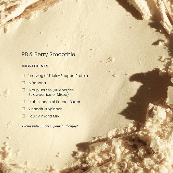 Perelel Triple-Support Plant Based Protein Powder Creamy Vanilla 20g Vegan Protein Powder 3g Creatine Monohydrate &amp 5g Prebiotic Fiber per Serving Dairy Free No Sugar Added 15 Day Supply