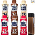 Power Protein Shake Variety Pack (6 pack) + Free Reusable Water Bottle | 26g Protein Ready-to-Drink Shakes | Vanilla Chocolate &amp Strawberry Banana Flavors | Custom bundled by MOOCHI