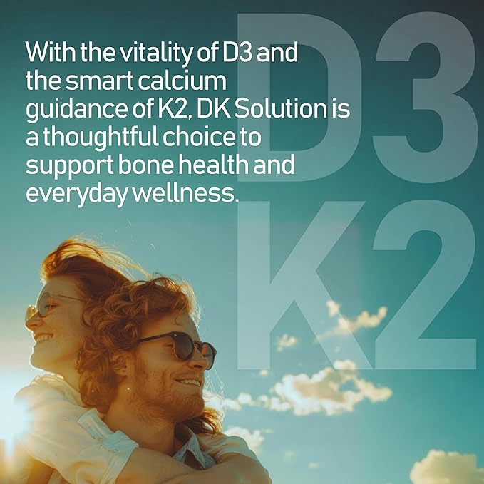 NANOWELL DK Solution 120 Softgels X 2 Bottles (Vitamin D3 + K Complex) - Dietary Supplement for Bone Teeth and Muscle Health Immune Support (240 Count)