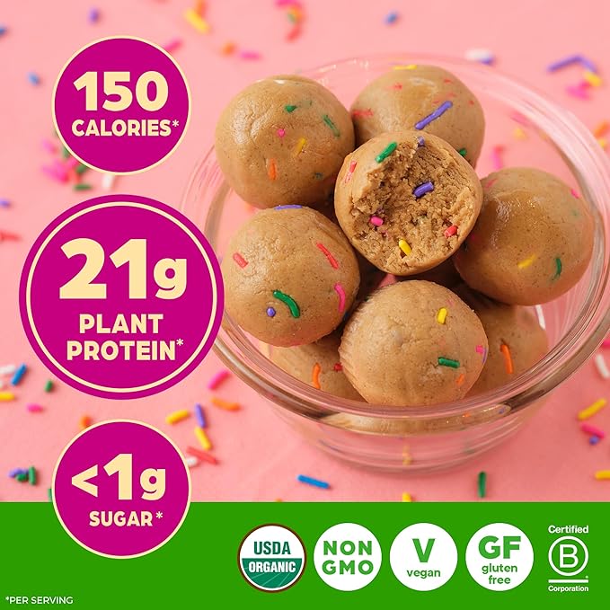 Orgain Organic Vegan Protein Powder Birthday Cake - 21g Plant Based Protein 7g Prebiotic Fiber Low Net Carb No Lactose Ingredients No Added Sugar Non-GMO for Shakes &amp Smoothies 1.02 lb