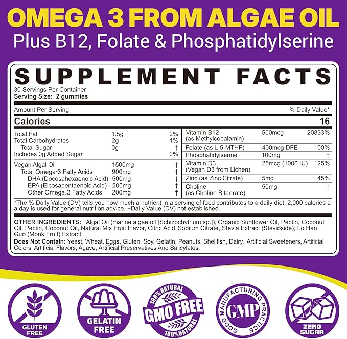 Omega 3 Gummies 2 Pack + 1 Pack Turmeric Gummies with Ginger