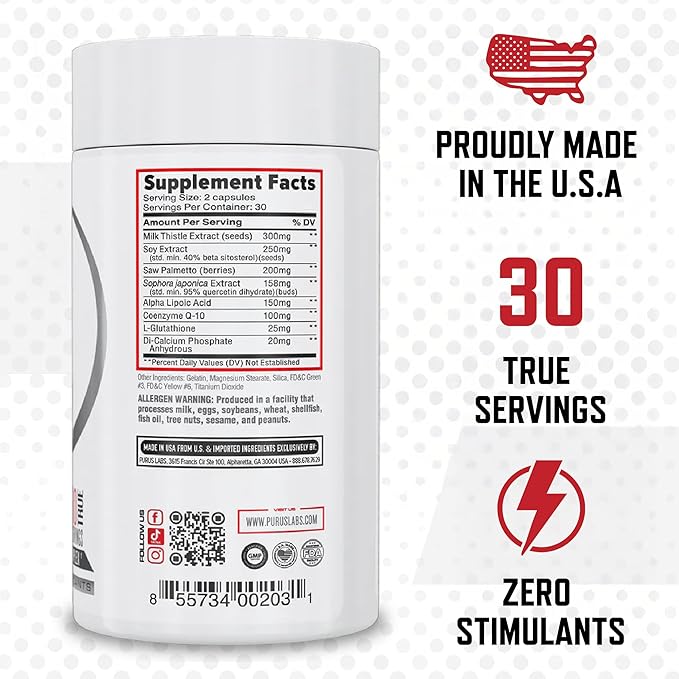 Purus Labs Organ Shield Active Antioxidant | Plant Based Antioxidants | 30 Servings 60 Gelatin Capsules