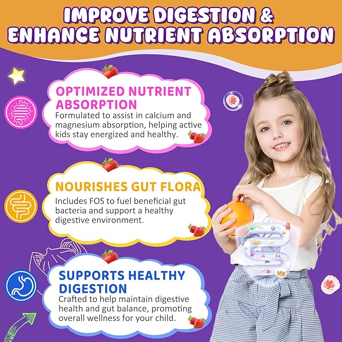 1 Pack Kids Calcium Gummies + 1 Pack D3 K2 Gummies Vitamin D3 10000 IU + K2 (MK7) 120mcg