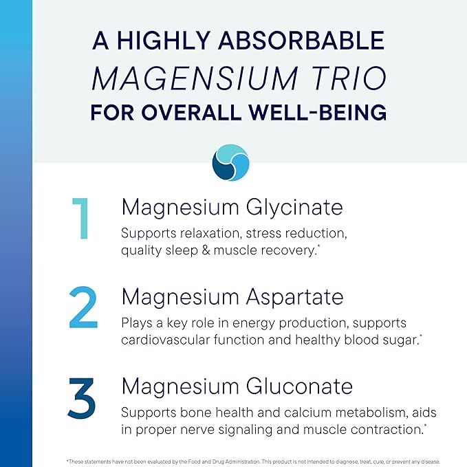 Biotics Research Mg-Zyme™ Triple Magnesium Complex 100 mg- Magnesium Glycinate Gluconate Aspartate Chelated Supplement High Absorption Support Sleep Energy Cardiovascular Health–100 Capsules