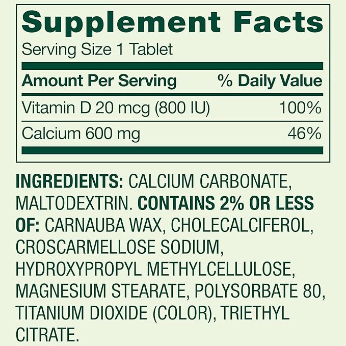 Spring Valley Calcium 600 mg Plus Vitamin D3 250 Coated Tablets. Bone Health Support Supplement. 800 IU Vitamin D per Tablet Bundle with 45 Diabetes Decoded