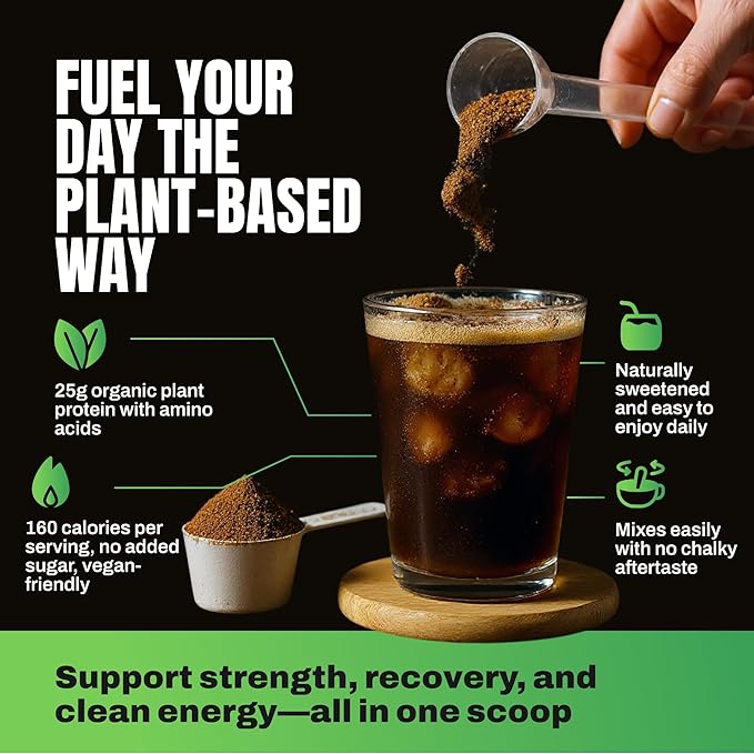VEDGE Vegan Protein Powder - Plant Protein Powder with Pea Pumpkin &amp Sunflower - USDA Organic Amino Acids Dairy Free Gluten Free Soy Free Keto Non GMO - Cold Brew Latte - 20 Servings