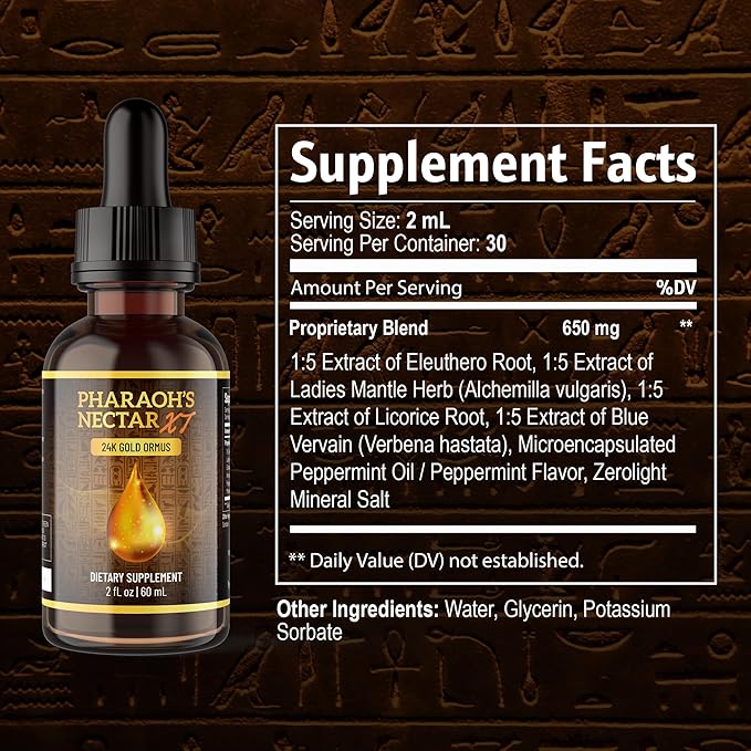 Ultra-Pure 99.9% Liquid Gold - 24K Monoatomic Gold Ormus - Third Eye Awakening Pineal Gland Decalcification Awaken DNA Unlock Light Speed Manifestation - Pharaoh's Nectar XT