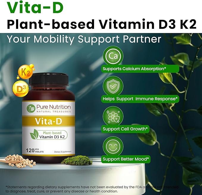 Pure Nutrition Vitamin D3 K2 120 + Ultra Calcium 90 Bundle