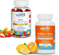 Halal Multivitamins for Kids (90 Count) &amp Halal Omega 3 Gummies for Adults &amp Kids (60 Count) - Non-GMO Vegetarian Gluten Free Halal Gummies