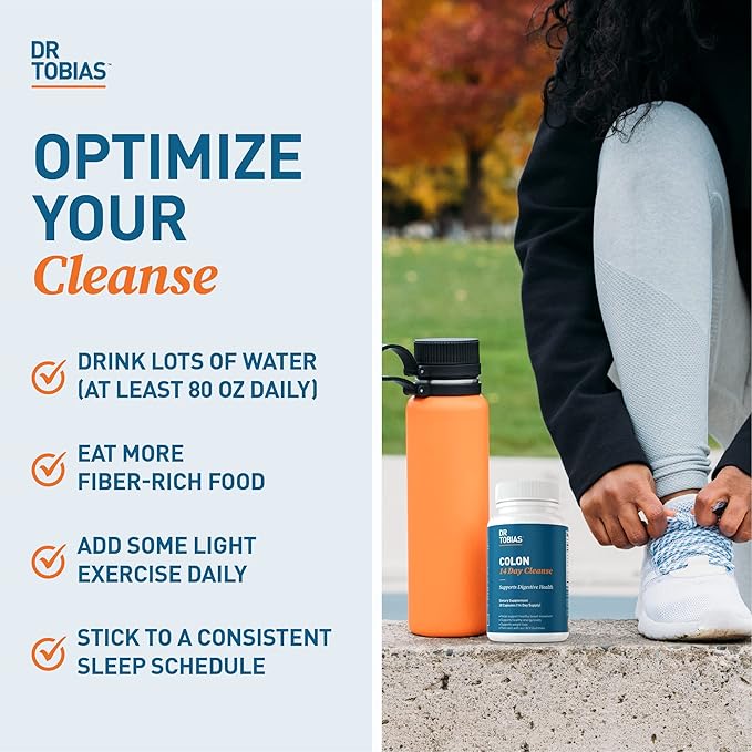 Dr. Tobias Colon Cleanse - Constipation Relief &amp Gut Health Support for Women &amp Men | 14 Day Colon Cleanser for a Gentle Colon Detox &amp Gut Flush - 4 Bottles of 28 Capsules
