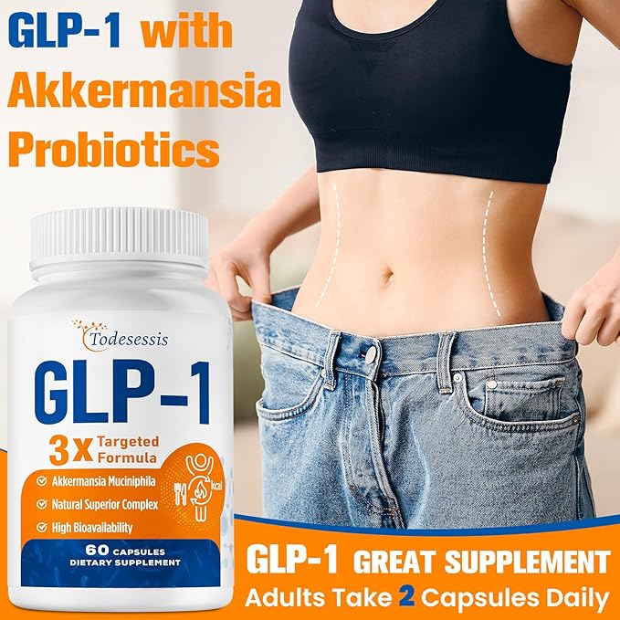 GLP-1 Supplement for Women 3X Targeted Formula Gentle on the Stomach GLP-1 with Akkermansia Probiotic Berberine HCI &amp Chicory Inulin Natural GLP1 for Digestion &amp Gut Health - Vegan 60 Ca