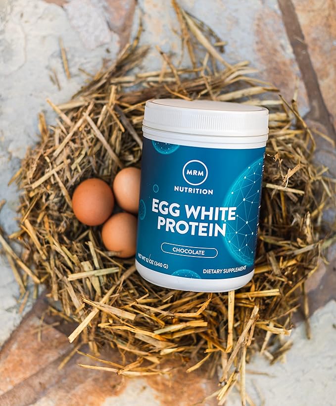 MRM Nutrition Egg White Protein | Chocolate Flavored | 23g fat-free protein | With digestive enzymes | Highest biological value | Clinically tested | 10 servings