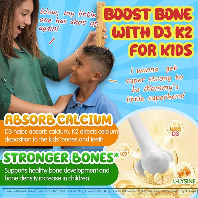 Calcium Complex Gummies for Kids+ Lysine Gummies for Kids Adults
