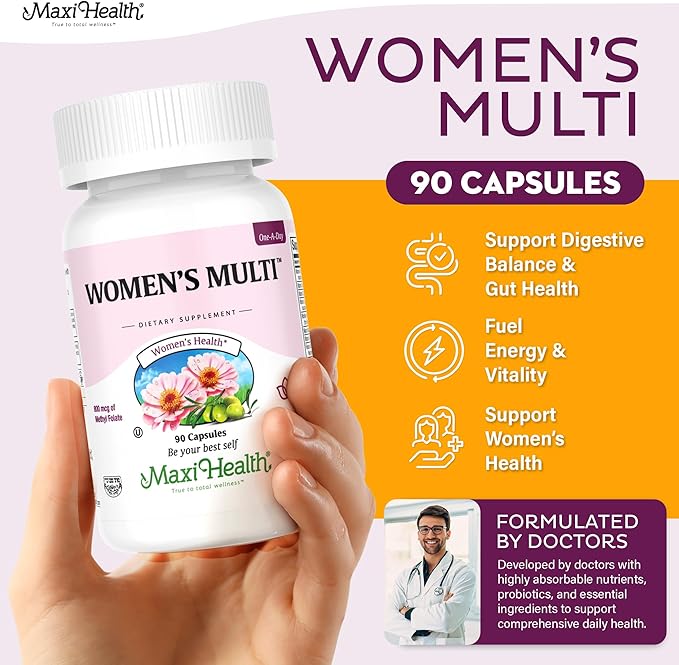 Womens Multivitamin – Methylated Multivitamin for Women with 23 Key Vitamins C D B6 B12 Calcium Probiotics Biotin &amp More – Energy Skin Nails &amp Gut Health Support – Kosher (90 Capsules)