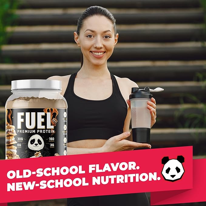 Underground Bio Labs Panda Fuel Premium Protein WheyHydrolyzed CollagenCaseinProbiotics Enzymes Keto FriendlyTime Release 25 Servings (2.5 Pound Campfire S'Mores)