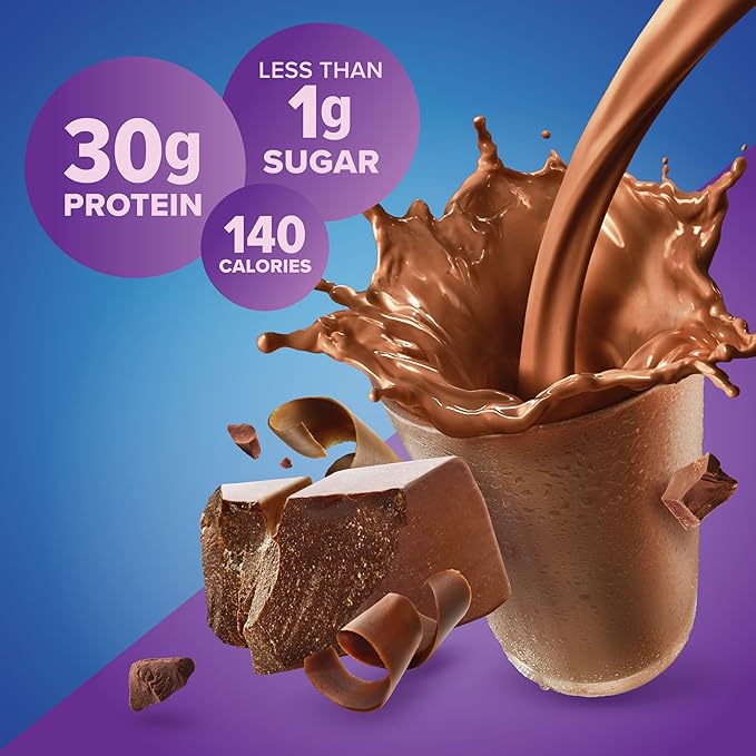 Pure Protein Chocolate Protein Shake 30g Complete Protein Ready to Drink and Keto-Friendly Vitamins A C D and E plus Zinc to Support Immune Health 11oz Bottles 12 Pack