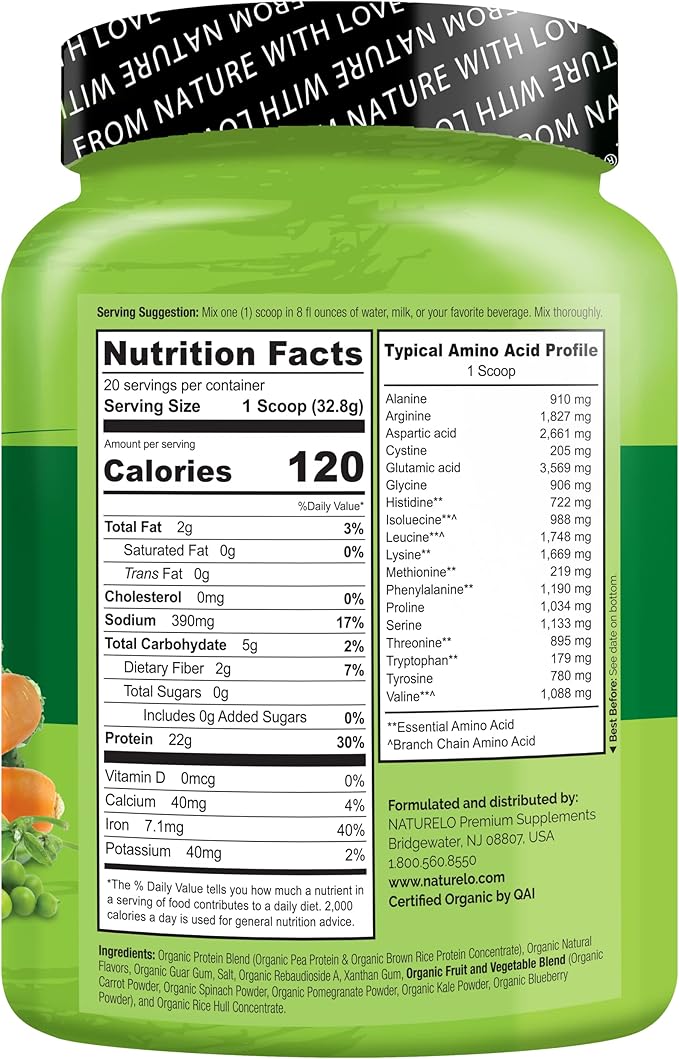 NATURELO Vegan Plant Protein Powder - Vanilla and Chocolate Bundle - 40 Servings