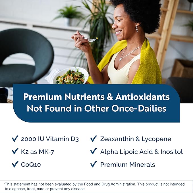 Researched Nutritionals Physician's Daily + D3 Supplement - Daily Multivitamin for Men and Women with Vitamin D3 2000iu Vitamin B12 Vitamin B6 + Methylated Folate (60 Capsules)