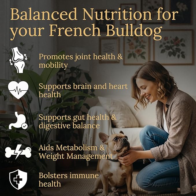 Multivitamins Balanced Nutrition for Your French Bulldog 90 Count Made in The USA with Real Bacon