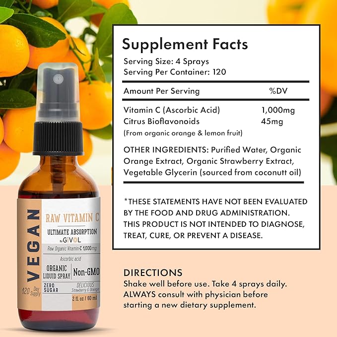 Vitamin D3+K2 Liquid Drops (MK4 &amp MK7) Organic Fractionated Coconut Oil and Vitamin C Extra Strength Spray Mist: Daily Absorption Liquid Extract Essential Protein Support Optimizes Wellness Bene